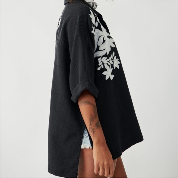 FREE PEOPLE Embroidered Flower Top - Picture 2 of 4